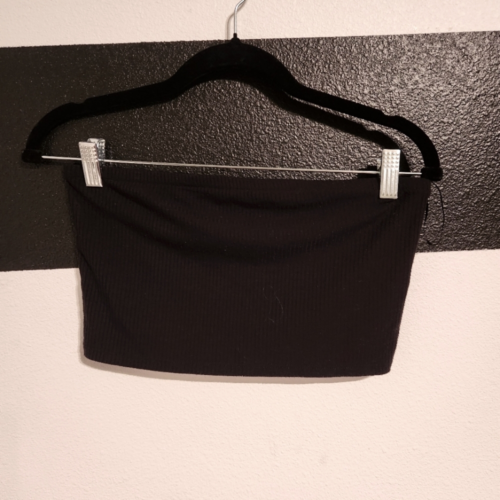 Double Zero Midnight Black Crop Tube Top Size M